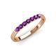 4 - Fiala 2.40 mm Amethyst 7 Stone Wedding Band 
