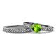 1 - Ronia 1.76 ctw Classic Peridot (6.50 mm) Accented Lab Grown Diamonds Bridal Set Ring  