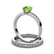 3 - Ronia 1.76 ctw Classic Peridot (6.50 mm) Accented Lab Grown Diamonds Bridal Set Ring  