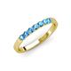 4 - Fiala 2.40 mm Blue Topaz 7 Stone Wedding Band 
