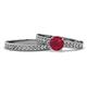 1 - Ronia 1.61 ctw Classic Ruby (6.00 mm) Accented Lab Grown Diamonds Bridal Set Ring  