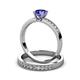 3 - Ronia 1.58 ctw Classic Tanzanite (6.50 mm) Accented Lab Grown Diamonds Bridal Set Ring  