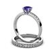 3 - Ronia 1.46 ctw Classic Iolite (6.50 mm) Accented Lab Grown Diamonds Bridal Set Ring  