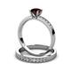 3 - Ronia 1.71 ctw Classic Red Garnet (6.50 mm) Accented Lab Grown Diamonds Bridal Set Ring  