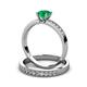 3 - Ronia 1.46 ctw Classic Emerald (6.00 mm) Accented Lab Grown Diamonds Bridal Set Ring  