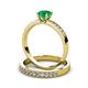 3 - Ronia 1.46 ctw Classic Emerald (6.00 mm) Accented Lab Grown Diamonds Bridal Set Ring  