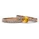 1 - Ronia 1.53 ctw Classic Citrine (6.50 mm) Accented Lab Grown Diamonds Bridal Set Ring  