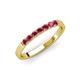 4 - Fiala 2.40 mm Rhodolite Garnet 7 Stone Wedding Band 