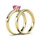 4 - Ronia 1.61 ctw Classic Pink Sapphire (6.00 mm) Accented Lab Grown Diamonds Bridal Set Ring  