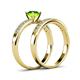 4 - Ronia 1.76 ctw Classic Peridot (6.50 mm) Accented Lab Grown Diamonds Bridal Set Ring  