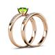 4 - Ronia 1.76 ctw Classic Peridot (6.50 mm) Accented Lab Grown Diamonds Bridal Set Ring  