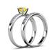 4 - Ronia 1.61 ctw Classic Yellow Sapphire (6.00 mm) Accented Lab Grown Diamonds Bridal Set Ring  