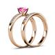 4 - Ronia 1.61 ctw Classic Pink Sapphire (6.00 mm) Accented Lab Grown Diamonds Bridal Set Ring  