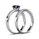 4 - Ronia 1.81 ctw Classic Blue Sapphire (6.00 mm) Accented Lab Grown Diamonds Bridal Set Ring  