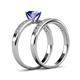 4 - Ronia 1.58 ctw Classic Tanzanite (6.50 mm) Accented Lab Grown Diamonds Bridal Set Ring  
