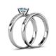 4 - Ronia 1.53 ctw Classic Aquamarine (6.50 mm) Accented Lab Grown Diamonds Bridal Set Ring  