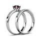 4 - Ronia 1.71 ctw Classic Red Garnet (6.50 mm) Accented Lab Grown Diamonds Bridal Set Ring  