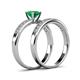 4 - Ronia 1.46 ctw Classic Emerald (6.00 mm) Accented Lab Grown Diamonds Bridal Set Ring  