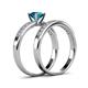 4 - Ronia 1.61 ctw Classic London Blue Topaz (6.50 mm) Accented Lab Grown Diamonds Bridal Set Ring  