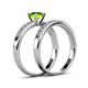 4 - Ronia 1.76 ctw Classic Peridot (6.50 mm) Accented Lab Grown Diamonds Bridal Set Ring  