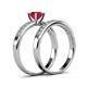 4 - Ronia 1.61 ctw Classic Ruby (6.00 mm) Accented Lab Grown Diamonds Bridal Set Ring  