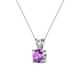 2 - Jassiel 6.50 mm Round Amethyst Double Bail Solitaire Pendant Necklace 
