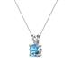 2 - Jassiel 6.50 mm Round Blue Topaz Double Bail Solitaire Pendant Necklace 