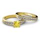 2 - Enya 2.00 ctw Classic Yellow Sapphire (6.00 mm) Accented Lab Grown Diamonds Bridal Set Ring  
