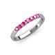 4 - Fiala 2.40 mm Pink Sapphire 7 Stone Wedding Band 