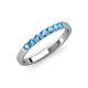 4 - Fiala 2.40 mm Blue Topaz 7 Stone Wedding Band 