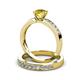 3 - Enya 2.00 ctw Classic Yellow Sapphire (6.00 mm) Accented Lab Grown Diamonds Bridal Set Ring  
