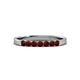 3 - Fiala 2.40 mm Red Garnet 7 Stone Wedding Band 