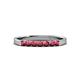 3 - Fiala 2.40 mm Rhodolite Garnet 7 Stone Wedding Band 