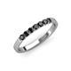 4 - Fiala 2.40 mm Black Diamond 7 Stone Wedding Band 