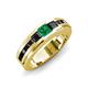 4 - Jayden 1.77 ctw Princess shape Emerald accented Black Diamonds Men Wedding Band (5.20 mm) 