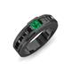 4 - Jayden 1.10 ctw Princess shape Emerald accented Black Diamonds Men Wedding Band (5.20 mm) 