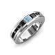 4 - Jayden 1.37 ctw Princess shape Aquamarine accented Black Diamonds Men Wedding Band (5.20 mm) 