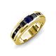 4 - Jayden 1.37 ctw Princess shape Blue Sapphire accented Black Diamonds Men Wedding Band (5.20 mm) 