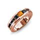 4 - Jayden 1.37 ctw Princess shape Citrine accented Black Diamonds Men Wedding Band (5.20 mm) 