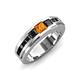 4 - Jayden 1.37 ctw Princess shape Citrine accented Black Diamonds Men Wedding Band (5.20 mm) 