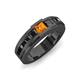 4 - Jayden 1.37 ctw Princess shape Citrine accented Black Diamonds Men Wedding Band (5.20 mm) 