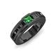 4 - Jayden 1.37 ctw Princess shape Green Garnet accented Black Diamonds Men Wedding Band (5.20 mm) 