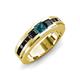 4 - Jayden 1.37 ctw Princess shape London Blue Topaz accented Black Diamonds Men Wedding Band (5.20 mm) 