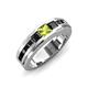 4 - Jayden 1.40 ctw Princess shape Peridot accented Black Diamonds Men Wedding Band (5.20 mm) 