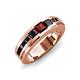 4 - Jayden 1.40 ctw Princess shape Red Garnet accented Black Diamonds Men Wedding Band (5.20 mm) 
