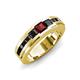 4 - Jayden 1.40 ctw Princess shape Red Garnet accented Black Diamonds Men Wedding Band (5.20 mm) 