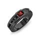 4 - Jayden 1.40 ctw Princess shape Red Garnet accented Black Diamonds Men Wedding Band (5.20 mm) 
