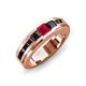 4 - Jayden 1.37 ctw Princess shape Ruby accented Black Diamonds Men Wedding Band (5.20 mm) 