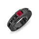 4 - Jayden 1.37 ctw Princess shape Ruby accented Black Diamonds Men Wedding Band (5.20 mm) 