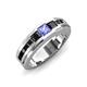 4 - Jayden 1.40 ctw Princess shape Tanzanite accented Black Diamonds Men Wedding Band (5.20 mm) 